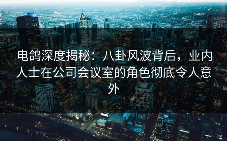 电鸽深度揭秘：八卦风波背后，业内人士在公司会议室的角色彻底令人意外